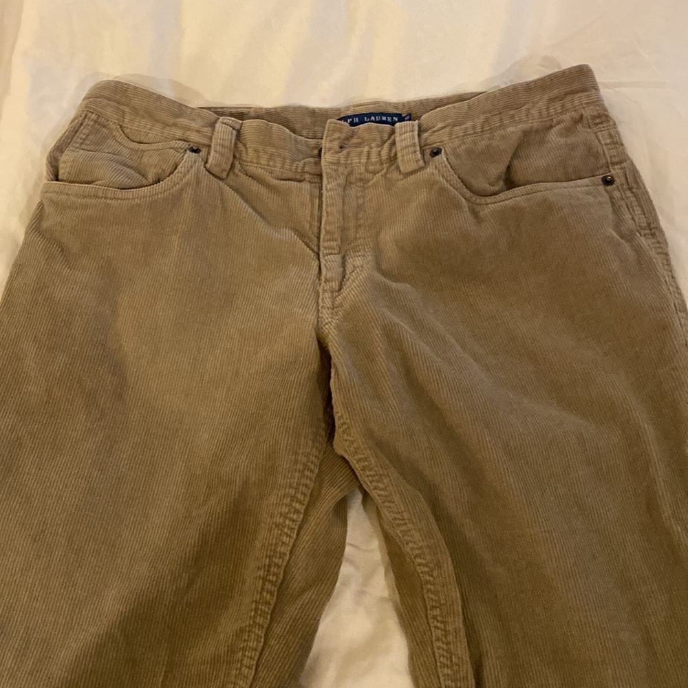 VTG Ralph Lauren Blue Label Corduroy Tan Straight Leg Women's Pants 10 - Picture 5 of 5